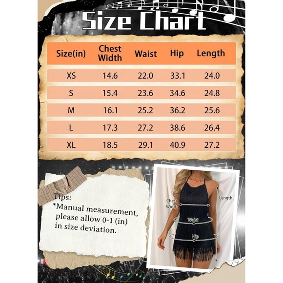 🆕 Women Black Fringe Dress Jumpsuit Sexy Western Country Concert Tassel Romper - Picture 6 of 8